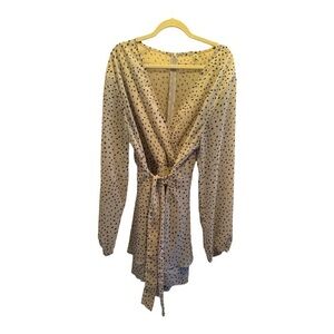 EVA COLLECTION Women’s Polka Dot Long Sleeve Romper – Size XL